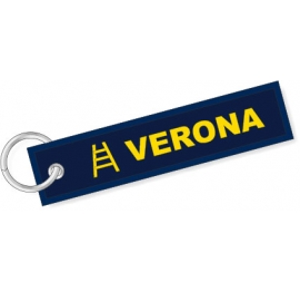 Portachiavi ricamato Verona Scala giallo blu Portachiavi Verona