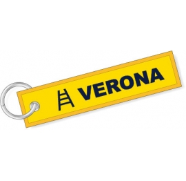 Portachiavi ricamato Verona Scala giallo blu scuro Portachiavi Verona