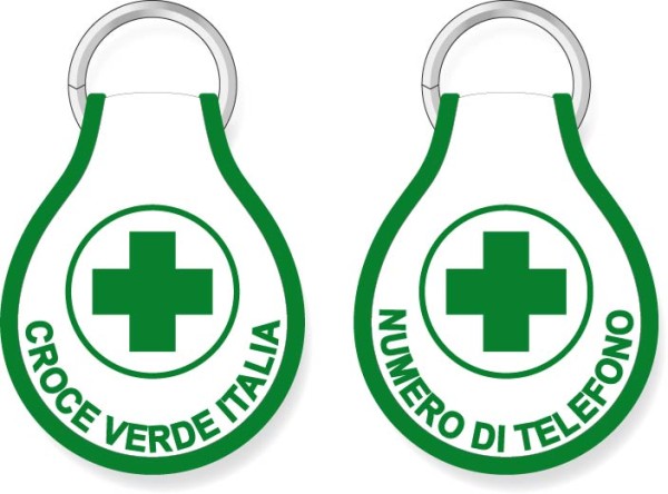 Portachaivi ricamato Croce Verde