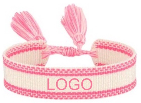 Bracciale cotone nappine fatte a mano