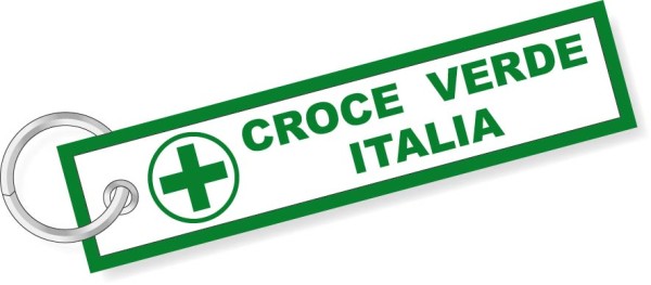 Portachiavi ricamo Croce Verde 
