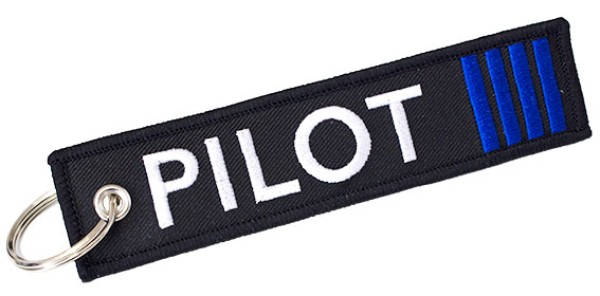 Portachiavi Pilota Comandante nero blu