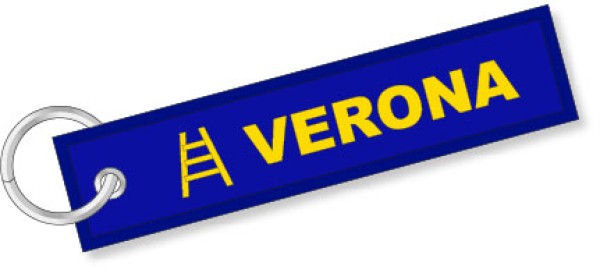 Portachiavi tessuto ricamo Verona Scala 