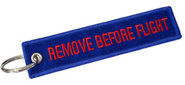 Portachiavi Remove Before Flight blu royal