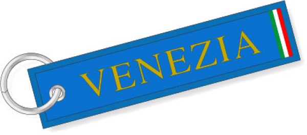 Portachiavi stoffa ricamato Venezia 