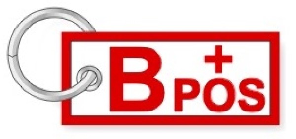 Portachiavi Gruppo Sanguigno B + Positivo