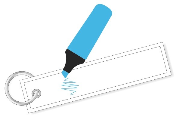 Portachiavi tessuto da scrivere