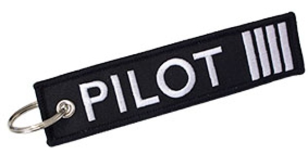 Portachiavi Pilota Comandante nero bianco