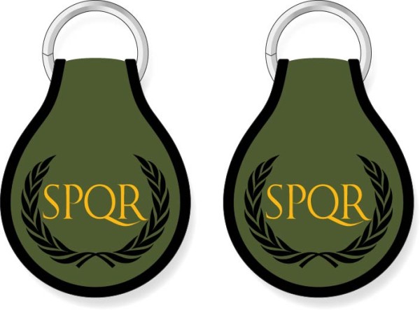Portachiavi militari ricamo Spqr