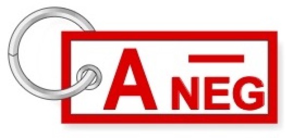 Portachiavi Gruppo Sanguigno A - Negativo