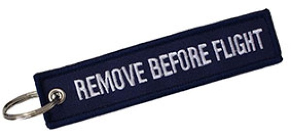 Portachiavi Remove Before Flight blu