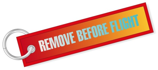 Portachiavi Remove Before Flight stampato