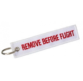 Portachiavi Remove Before Flight bianco rosso Portachiavi Remove Before Flight