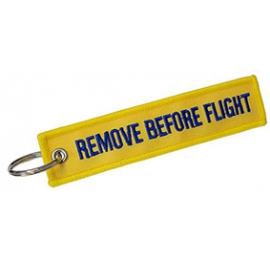 Portachiavi Remove Before Flight giallo blu chiaro Portachiavi Remove Before Flight